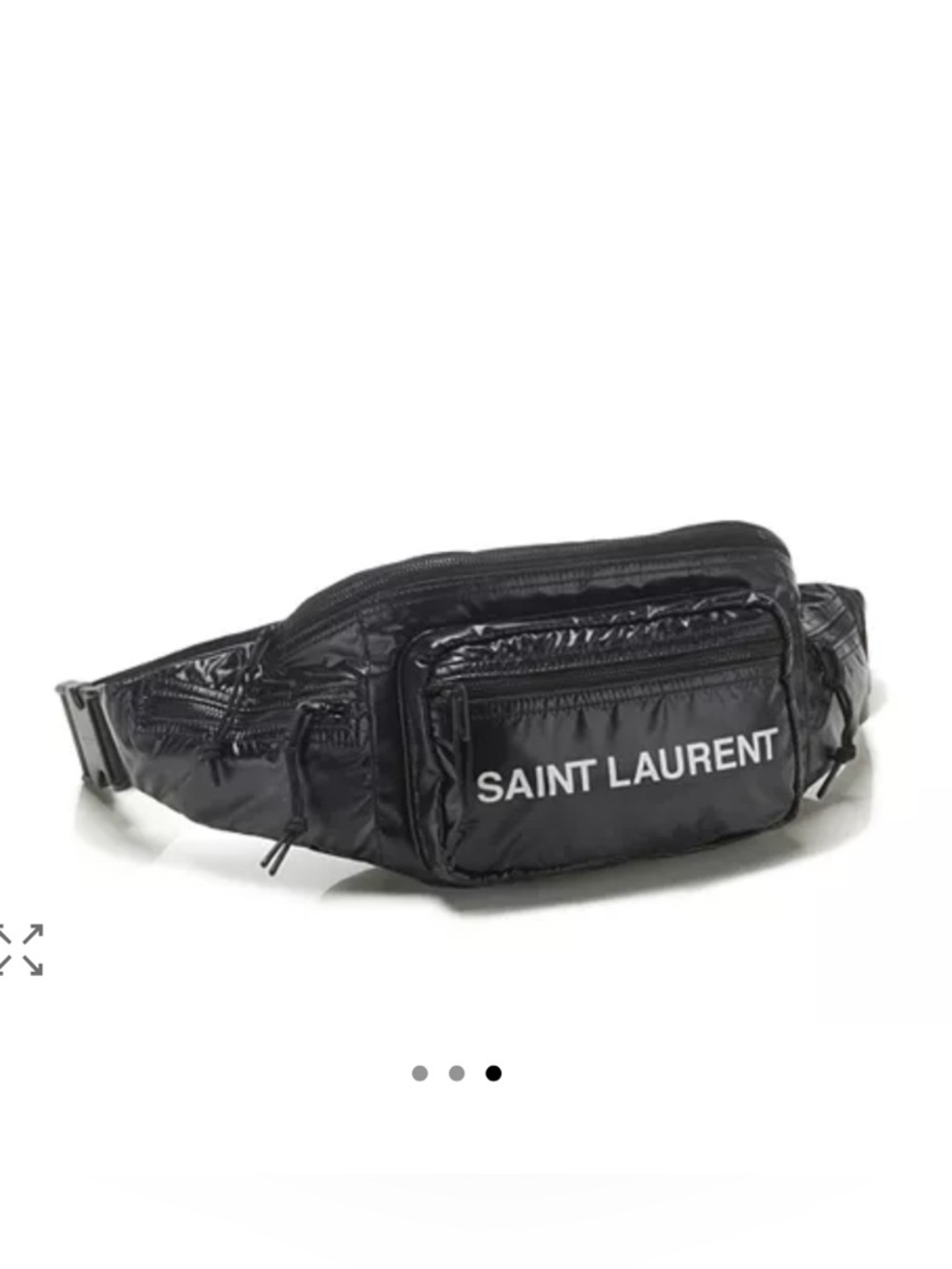 Saint Laurent Black Logo Nylon Belt Bag with Front Pocket - Picture 2 of 6